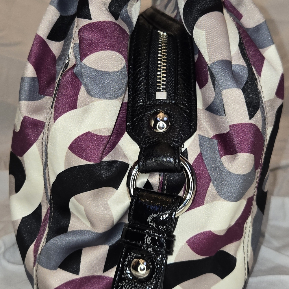 Coach Maggie Black and Purple  Shoulder Bag - Picture 6 of 14
